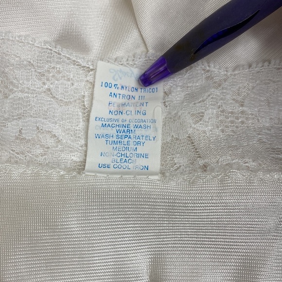 Vintage White Slip Dress with Lace size 14B - Picture 11 of 11